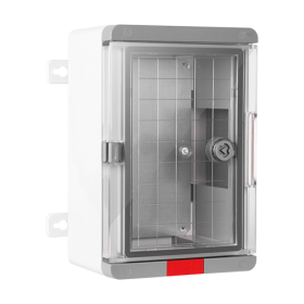 Cutie distributie IP67 din ABS gri, usa transparenta, placa metalica, 200x300x130 mm PS203013 Plastim - 1